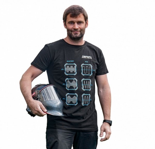 Футболка мужская АВРОРА. Создавая будущее! Принт "TIG ПУЛЬС"