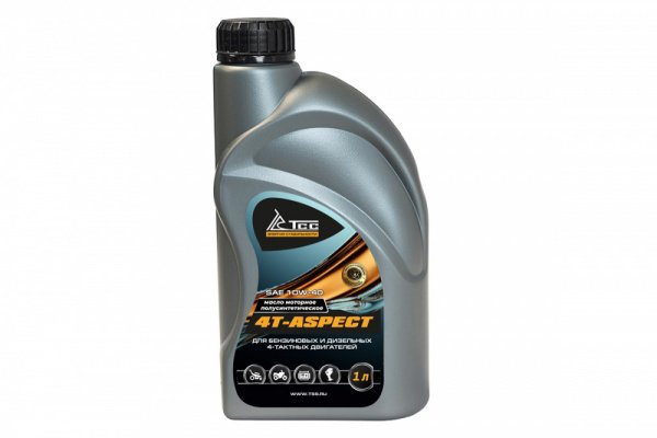 НОВЫЙ Артикул 057628 Масло моторное полусинтетическое универсальное SAE 10W-40, API SG/CD (4T-ASPECT, канистра 1л/ Motor oil 1liter can)