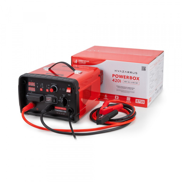 Инверторное пуско-зарядное устройство KVAZARRUS PowerBox 420i, таймер, цветная коробка