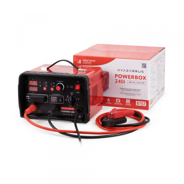 Инверторное пуско-зарядное устройство KVAZARRUS PowerBox 240i, таймер, цветная коробка